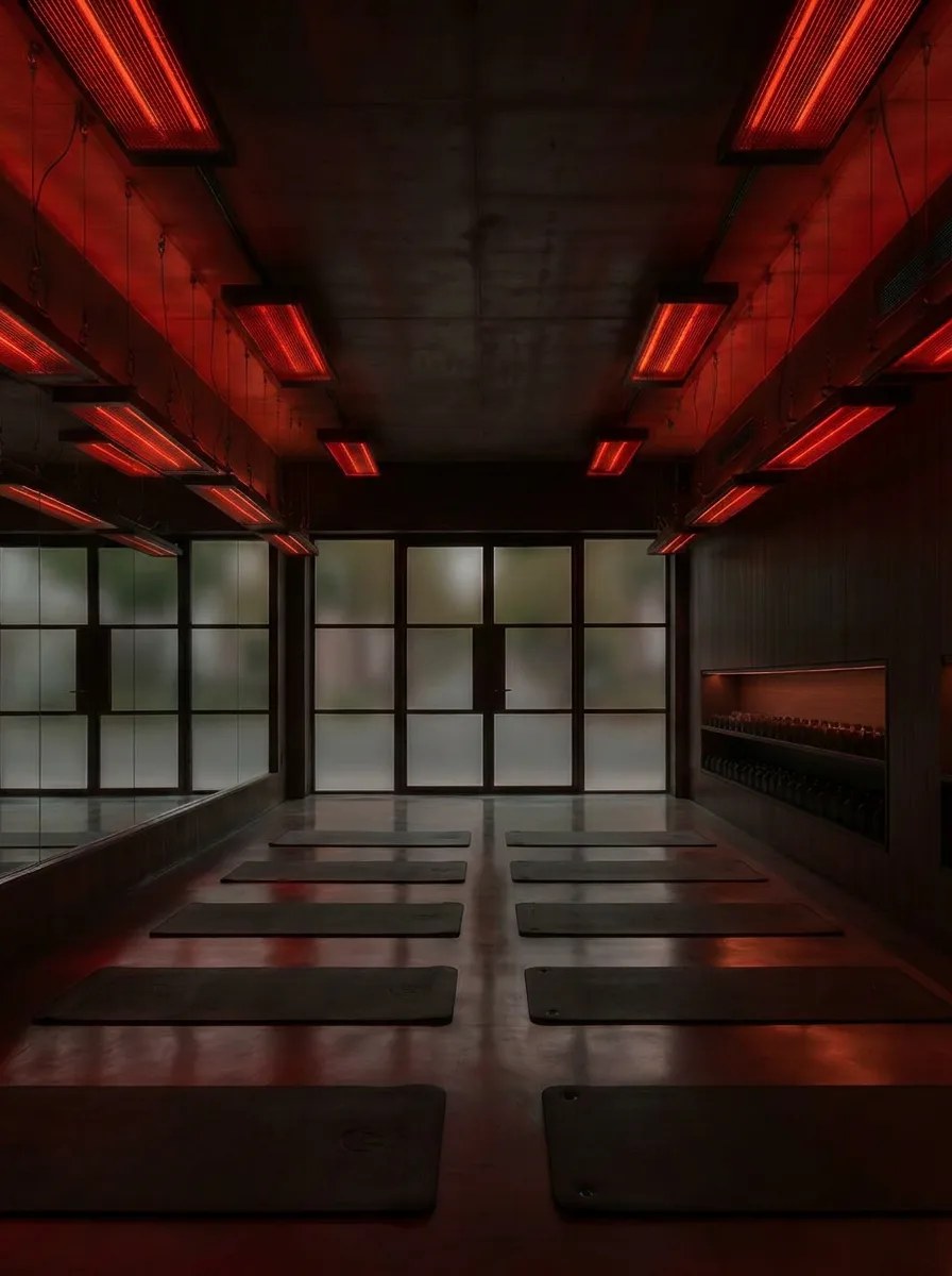 Infrared heated training room at CÉCILE Studios Berlin, where Hot Strength is taught
